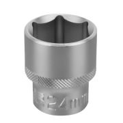 13835 Головка торцевая, 24 мм, шестигранная, CrV, под квадрат 1/2 Stels