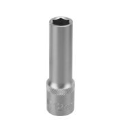 13845 Головка торцевая удлиненная, 12 мм, шестигранная, CrV, под квадрат 1/2 Stels