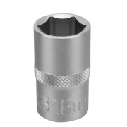 13827 Головка торцевая, 16 мм, шестигранная, CrV, под квадрат 1/2 Stels