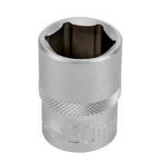 13831 Головка торцевая, 20 мм, 6-гранная, CrV, под квадрат 1/2