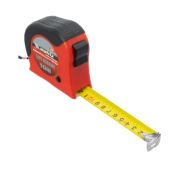 Рулетка Double fixation,10 м х 25 мм,обрезиненный корпус,двойная плавная фиксация Matrix 31061