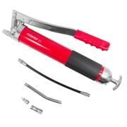 Шприц для нагнетания густой смазки ручной 600мл в комплекте с жестким(L-170мм) и гибким(L-330мм) наконечниками(привод:рычажный/пистолетного типа,1шток Forsage