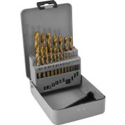 TDBS19 Набор спиральных сверл по металлу HSS TiN в металлическом кейсе, d1.0-10.0 мм, 19 предметов, шт