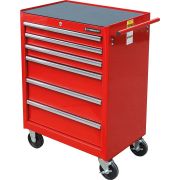 BTD-270061CS Тележка красная «СтанкоИмпорт» инструментальная на колесах 6 ящ., с автовозвратом.