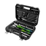 Набор инструментов 82 предмета, CrV, 1/2«, 1/4» Сибртех