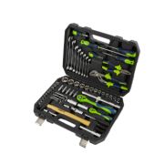Набор инструментов, 1/2«, 1/4», CrV, пластиковый кейс 76 предм.//Сибртех