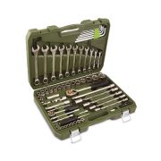 620777 Набор головок 1/4«, 1/2» с комбинированными ключам,  77 предм.