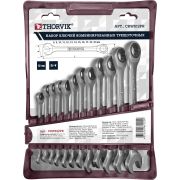 CRWS12PR Набор ключей гаечных комбинированных трещоточных на держателе, 8-19 мм, 12 предметов